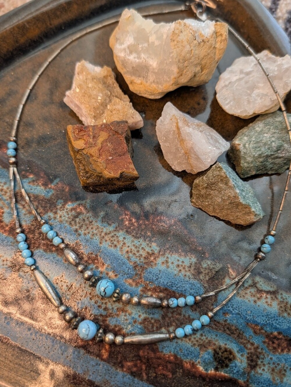 Turquoise Bead Layered Necklace - Women Jewelry